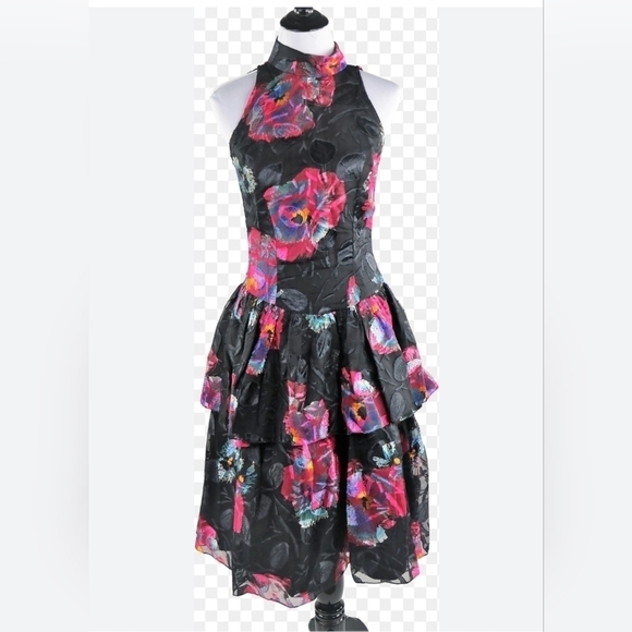 cachet halter dress CACHET Women's Long Black Halter Dress Size 6